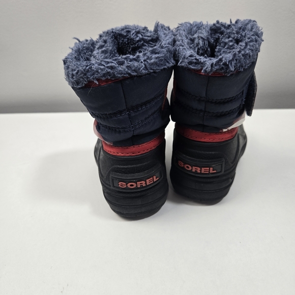 Sorel Snow Commander Kids' Red and Black Winter Boots - Picture 4 of 6